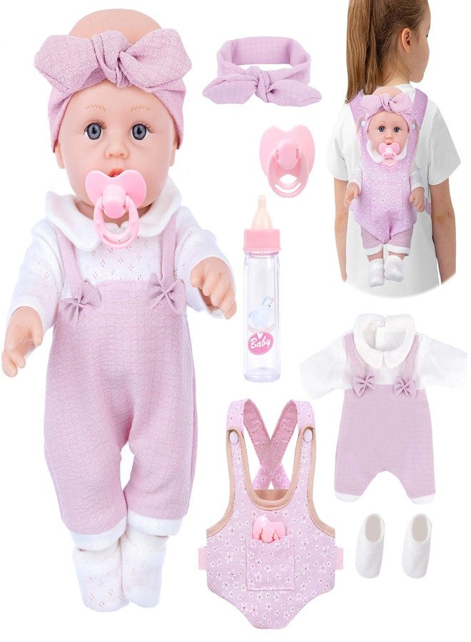 BDDOLL 12'' Baby Doll Playset with Clothes and Dolls Carrier Accessories Included Baby Carrier, Bottles, Nipple, Socks, Headbands - Image 1